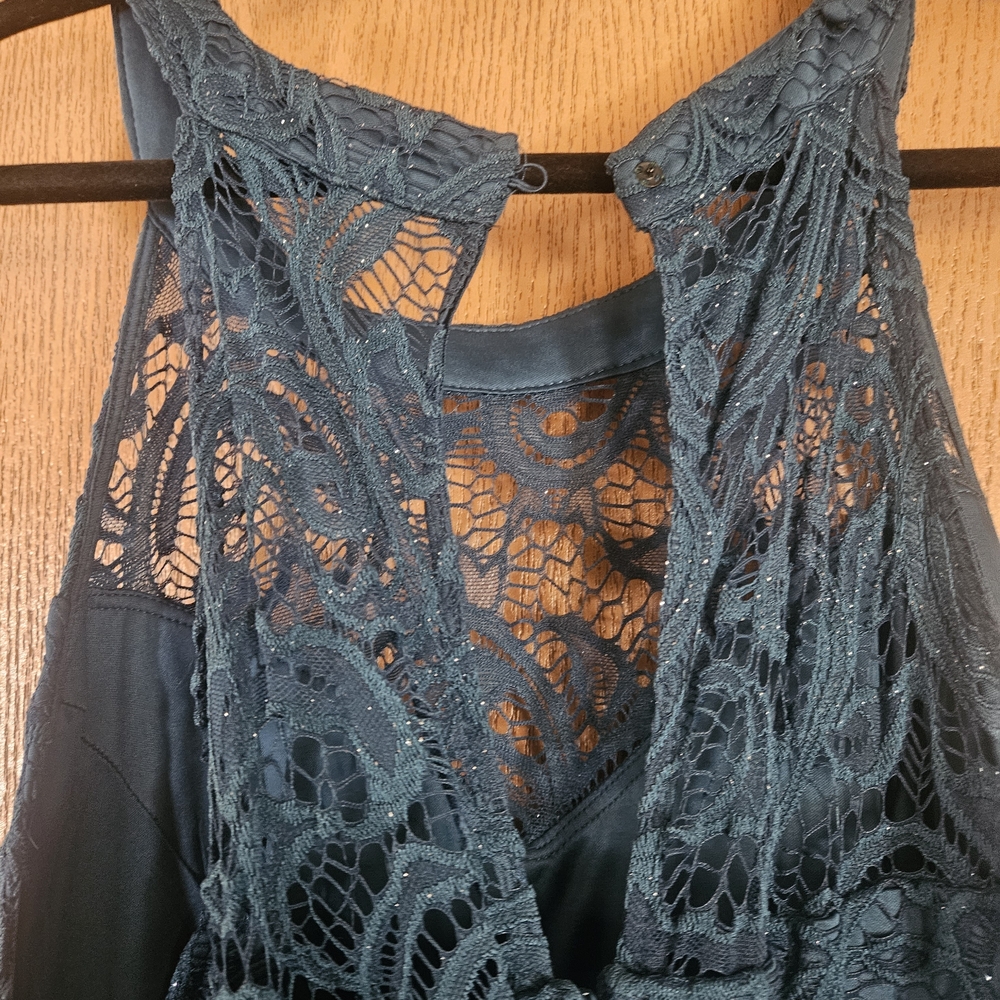 Elegant Lace Blue Dress - Picture 7 of 9